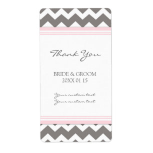 Etiquetas de casamento cinzentas cor-de-rosa de