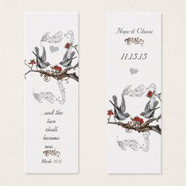 Etiquetas de Casamento da Cinza Vintage Red Blooms