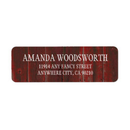 Etiquetas de casamento de madeira de Red Barn Russ