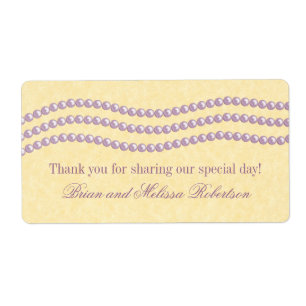 Etiquetas de casamento de pérolas Elegantes, Lilac
