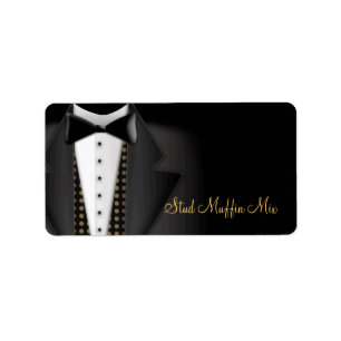 Etiquetas de casamento do smoking