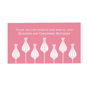 Etiquetas de casamento Florais Art Deco, Rosa
