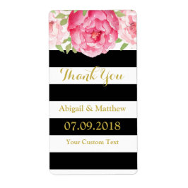Etiquetas de casamento Florais Cor-de-rosa com fai