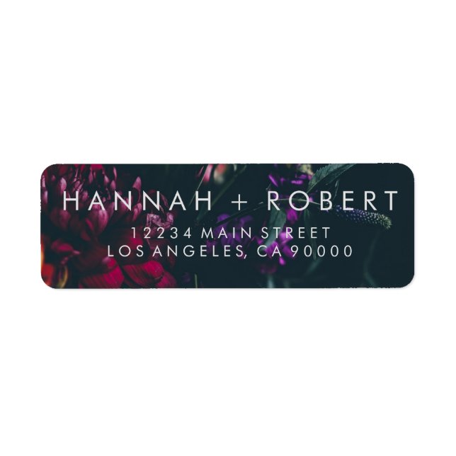 Etiquetas de casamento Florais Gótica (Frente)