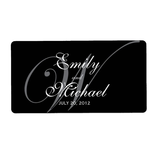 Etiquetas de casamento Monogramas - Noite (Frente)