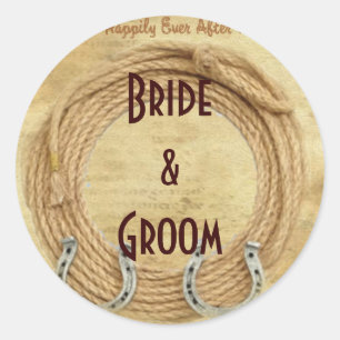 Etiquetas de casamento ocidentais da garrafa feita