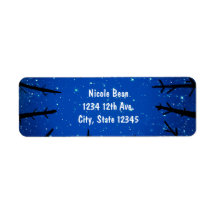 Etiquetas de casamento rústicas Árvores no céu not