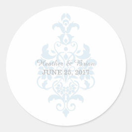 Etiquetas de Casamento tema damasco azul