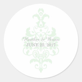Etiquetas de Casamento tema damasco Verde