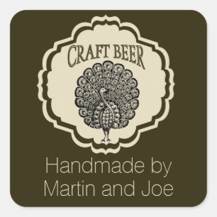Etiquetas de Cerveja Personalizáveis com Peacock