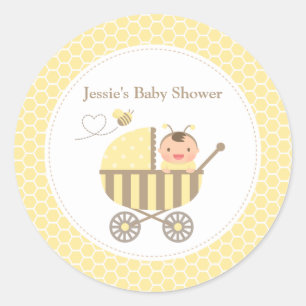 Etiquetas de Chá de Bebê Carrinho Abelha Bumble Fo