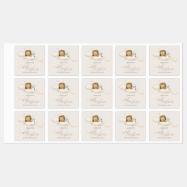 Etiquetas de Chá de fraldas de Leão Azul