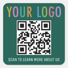 Etiquetas de código QR verde Logotipo comercial pe