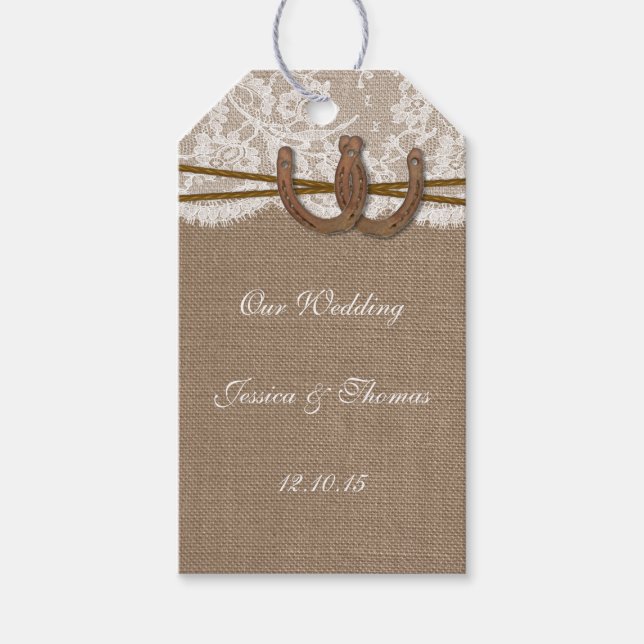 Etiquetas de Coleção de Ferradura Rústica (Frente)