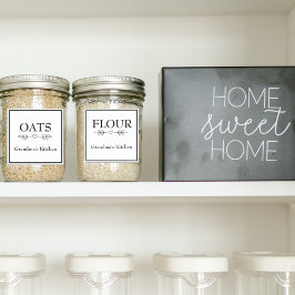 Etiquetas de Comida à prova d'água da vovó