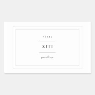 Etiquetas de Comida do Ziti Pasta