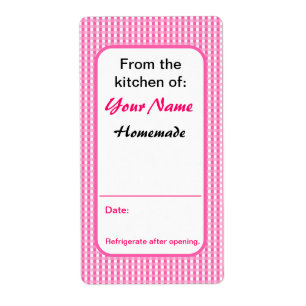 Etiquetas de conservas personalizadas cor-de-rosa
