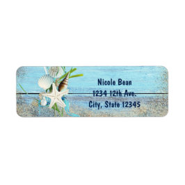 Etiquetas de Convite de Casamento Tropical Blue Wo