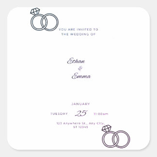 Etiquetas de Convite para Casamento Floral Azul El