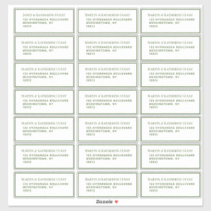 Etiquetas de Correio de Convidado Verde Clássico
