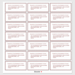 Etiquetas de Correio de Convidado Vermelho Clássi
