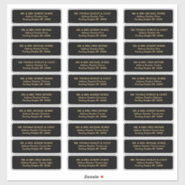 Etiquetas de Correio de Lista de Convidados Dourad