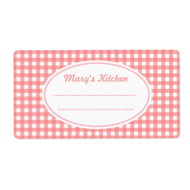 Etiquetas de cozinha rosa personalizadas (Frente)