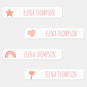 Etiquetas de creche do Boho Rainbow Star School