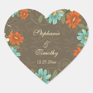 Etiquetas de creme alaranjadas do casamento do