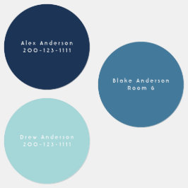 Etiquetas de Criança com Adesivo Grande Azul