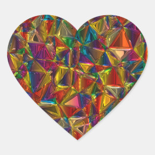 etiquetas de cristal do coração