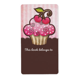 Etiquetas de Cupcake de Cherry Berry