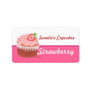 Etiquetas de Cupcake de morango