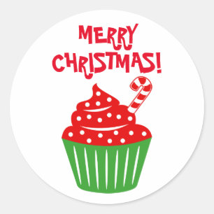 Etiquetas de cupcake de Natal e selo de envelope
