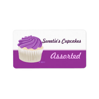 Etiquetas de Cupcake púrpura