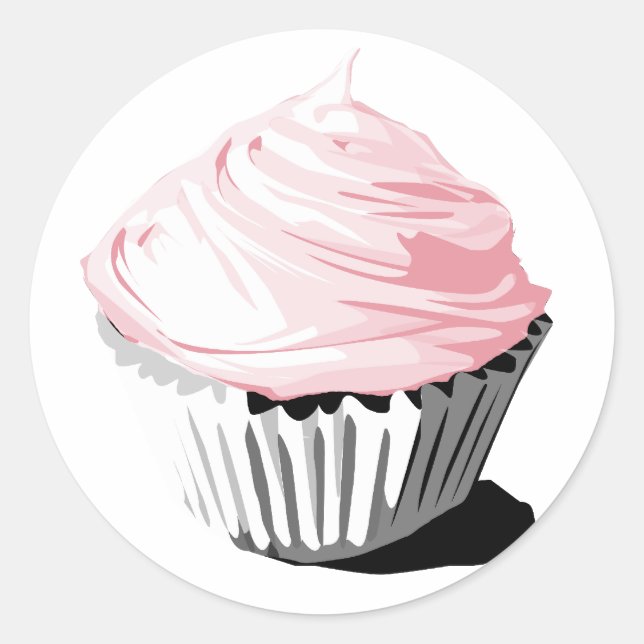 Etiquetas de cupcake rosa (Frente)