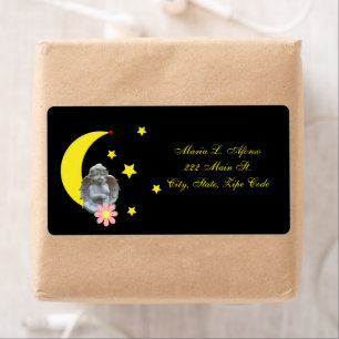 Etiquetas de devolução de endereço estrelas amarel