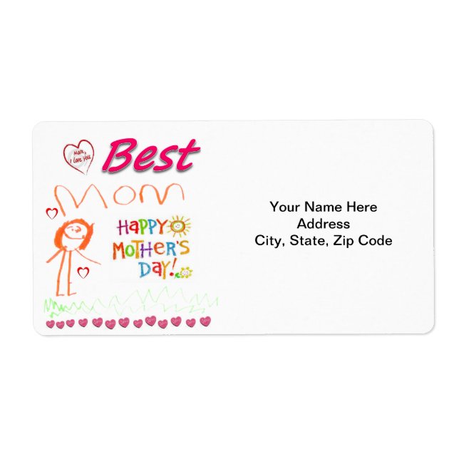 Etiquetas de dia de as mães (Frente)