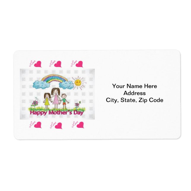 Etiquetas de dia de as mães (Frente)