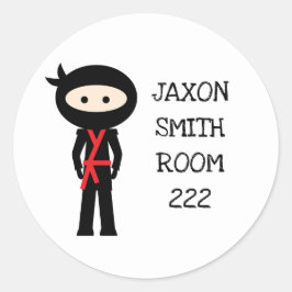 Etiquetas de distribuição da escola Red Ninja, núm