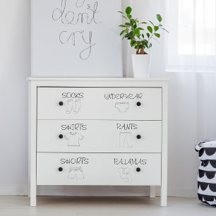 Etiquetas de Dresser para Crianças Definidas para 