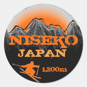 Etiquetas de elevações de esqui laranja do Niseko