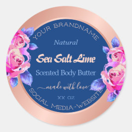 Etiquetas de embalagem de produto azul Dourado com