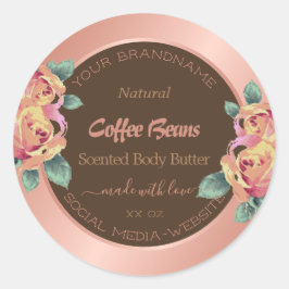 Etiquetas de embalagem de produto floral Rosa Dour