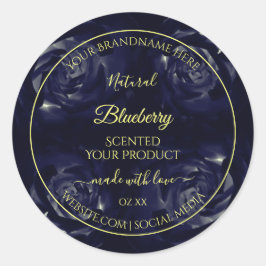 Etiquetas de embalagem de produto floral Rosas azu