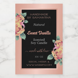 Etiquetas de embalagem de produto preto rosa Doura