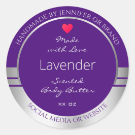 Etiquetas de embalagem de produtos bonito, roxo e