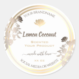 Etiquetas de embalagem de produtos brancos e Doura