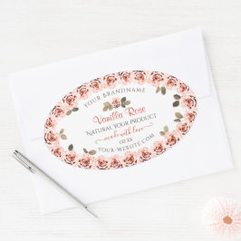 Etiquetas de embalagem de produtos brancos, rosada