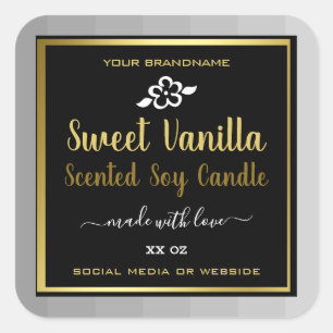 Etiquetas de embalagem de produtos da Vanilla Dour